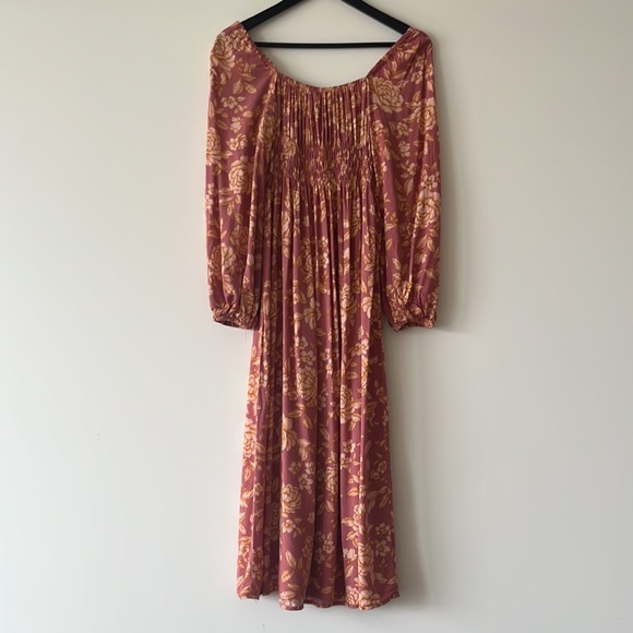 PAPER HEART Caitlyn Pink Floral Long Sleeve Midi Dress NWT - Picture 16 of 16